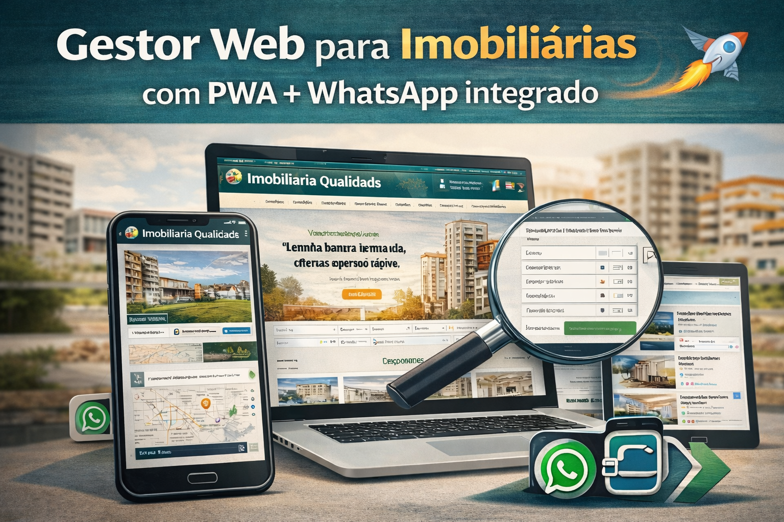 🏡 Gestor Web para Imobiliárias – com PWA + Whatsapp integrado