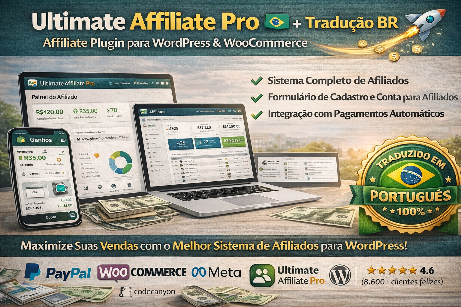 Ultimate Affiliate Pro – Affiliate Plugin for WordPress & WooCommerce + Tradução BR