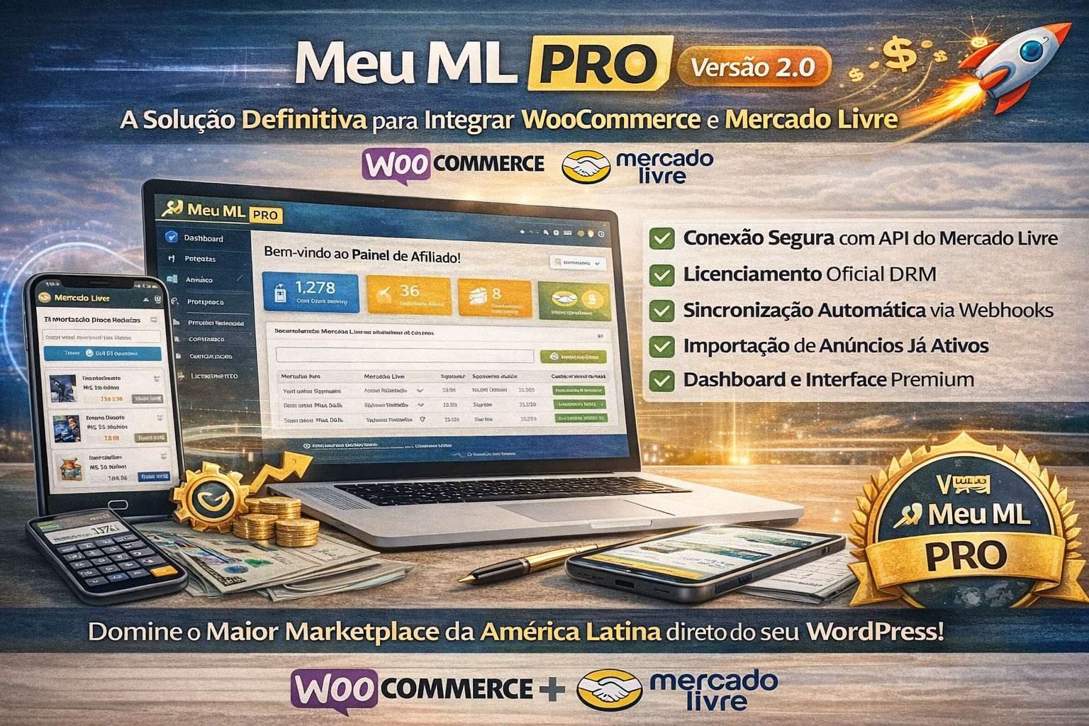 🚀 Meu ML PRO: A Solução Definitiva para Integrar WooCommerce e Mercado Livre versão 2.0
