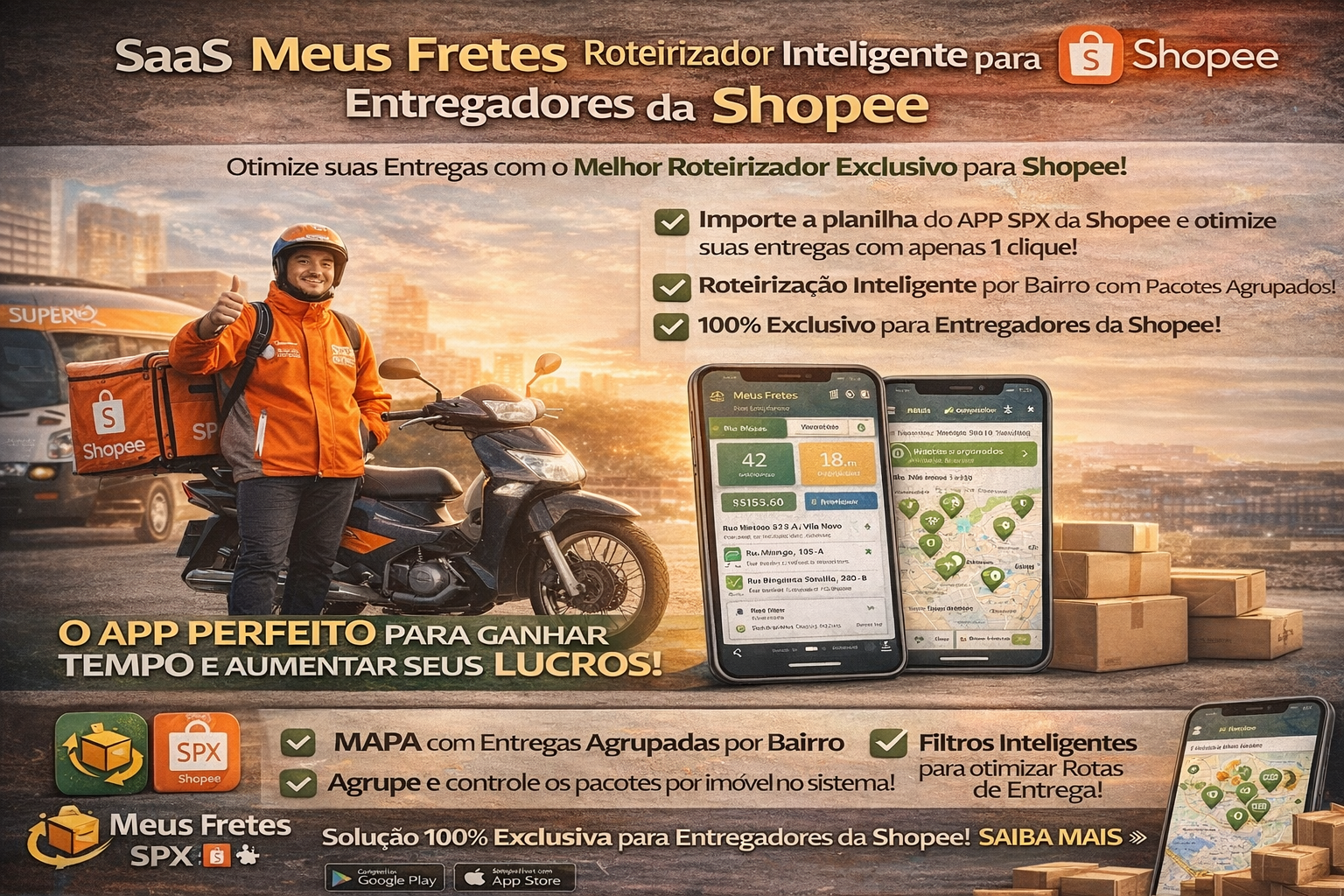 SaaS Meus Fretes, roterizador inteligente para entregadores da Shopee